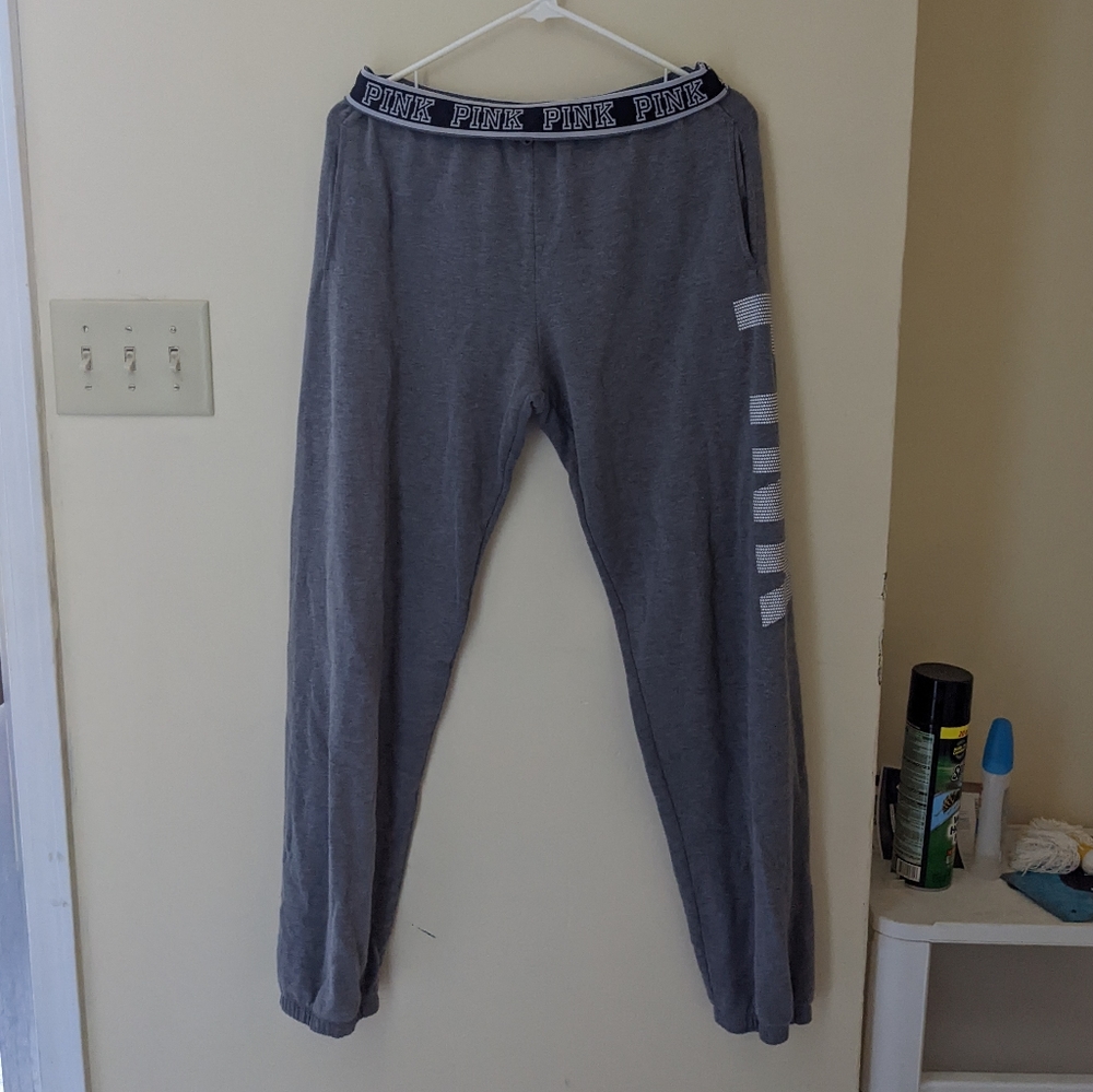 Light gray branded waistband Victoria's secret pink joggers